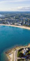 Aerial view of Bénodet a seaside resort town in Finistère France Sandy beach along the Atlantic Ocean in the south of Brittany Adobe Stock 532281993 kl