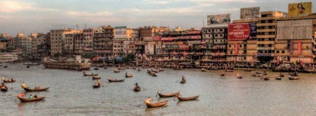 Dhaka waterfront at Buriganga River (Old Ganges). Photograph Mariusz Kluzniak