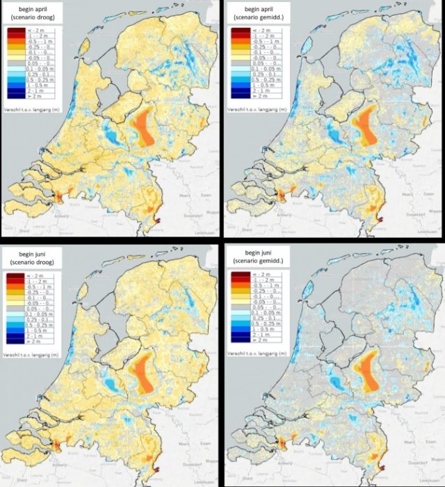 droge zomer grondwaterprognoses nederland