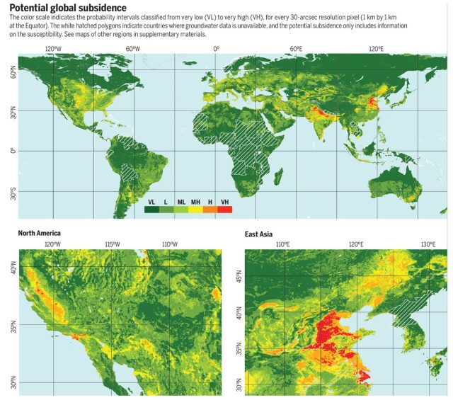 wereldwijde bodemdalingspotentie