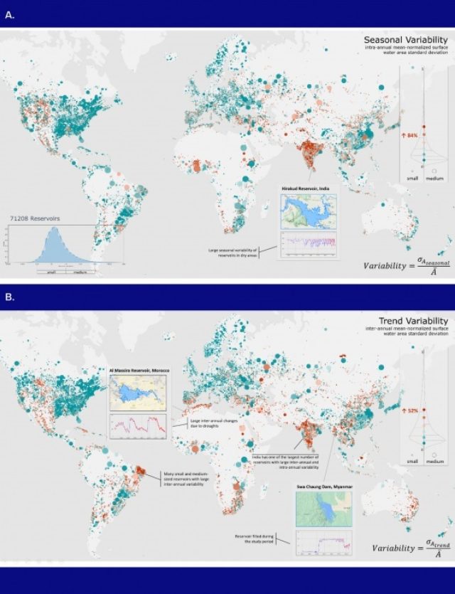 overzicht waterreservoirs wereldwijd uit de global water watch